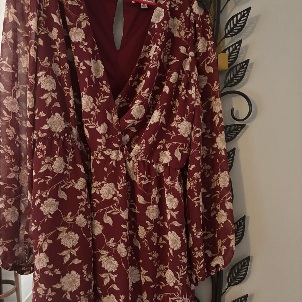 Floral Burgundy Women's Romper